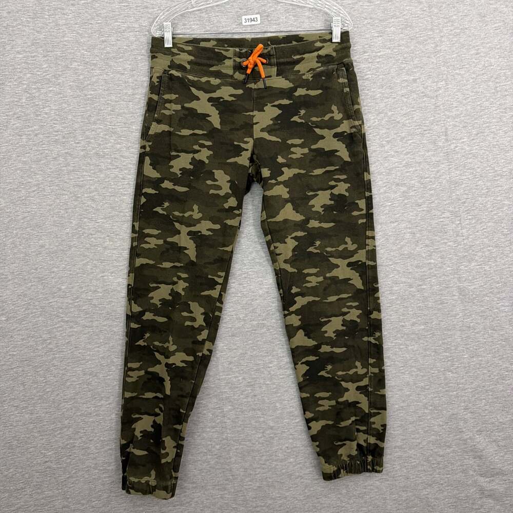 American Giant Womens Medium Green Camo Fleece Drawstring Jogger Pants